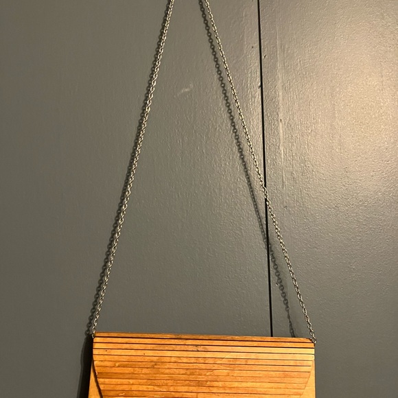 Vintage Style Inge Christopher Zena Wood Convertible Purse / Clutch - Picture 12 of 16